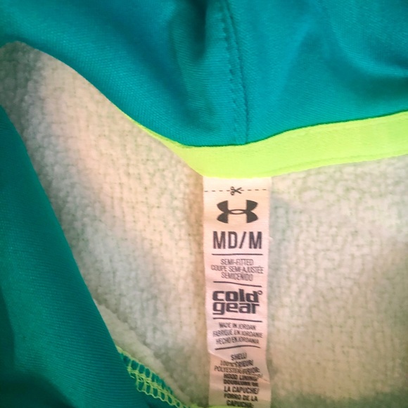 Medium Under Armour Storm hoodie. Lime green. - Picture 3 of 3